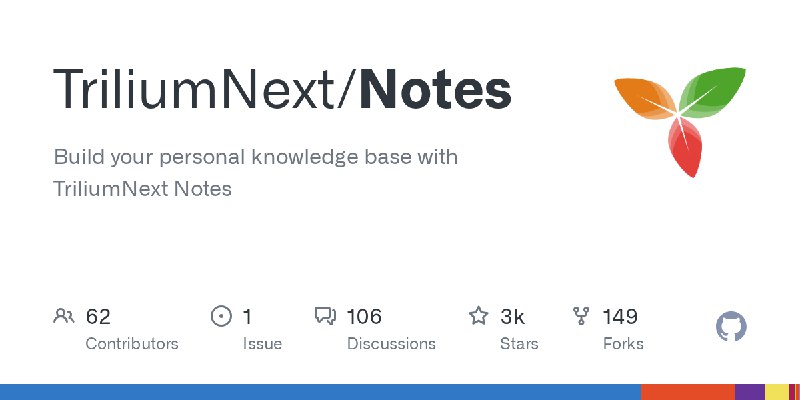 GitHub - TriliumNext/Notes: Build your personal knowledge base with TriliumNext Notes