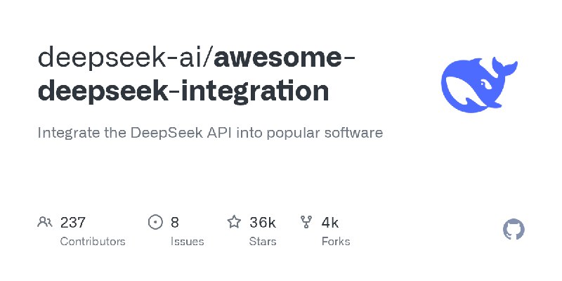 GitHub - deepseek-ai/awesome-deepseek-integration: Integrate the DeepSeek API into popular software