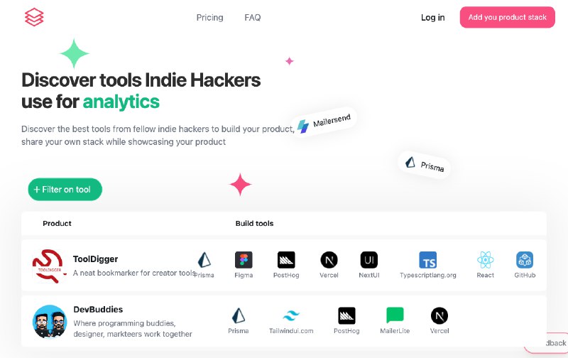 See what tools Indie Hackers use to build their products